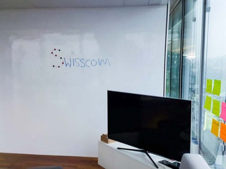 Magnetische Whiteboard Beschichtung: Swisscom