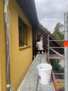 Arbeiten an der Hausfassade